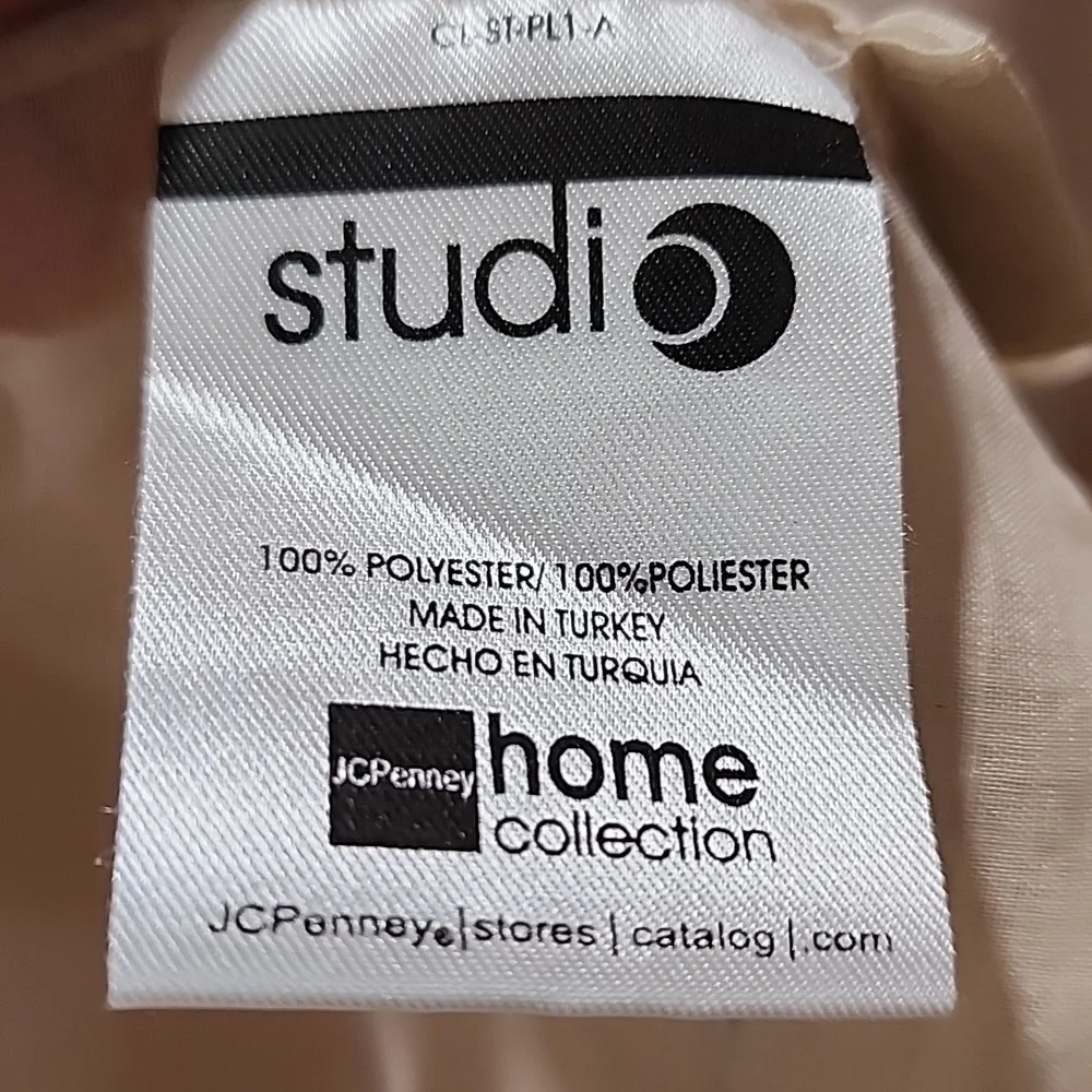 4 Sheer tan curtain panels with button loop top